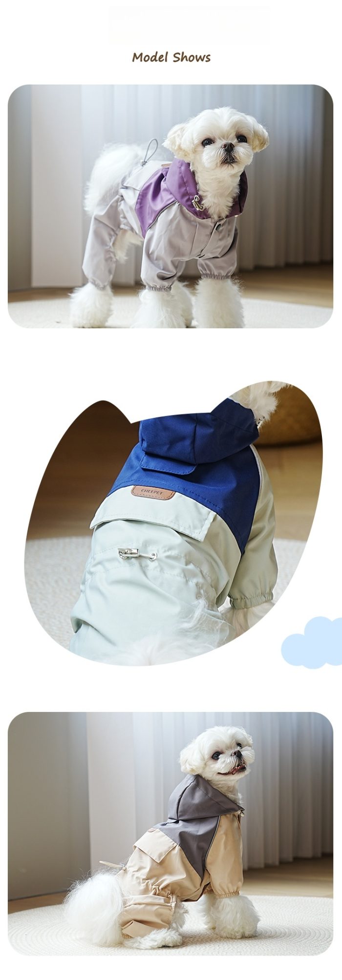 バイカラースタッズ レインコート