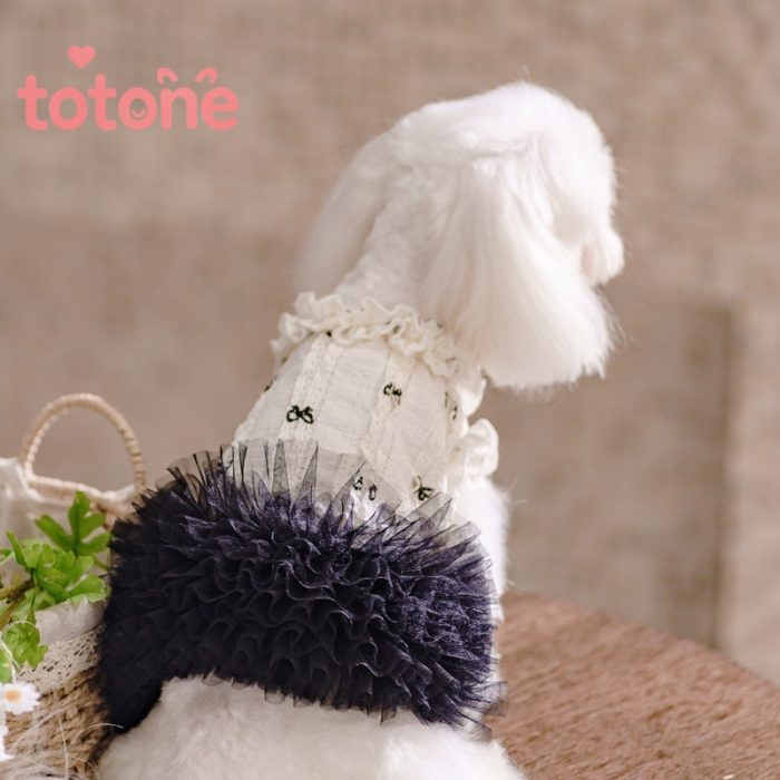 白黒リボンパニエ